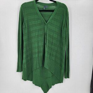 ANTHROPOLOGIE LEFT OF CENTER sz XS VALONIA‎ green asymmetrical cardigan